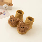 Cute Cartoon Bear Baby Socks Soft Cotton Non-slip Sole Newborn Toddler Sock Thick Warm Socks for Kids Boys Girls Winter 