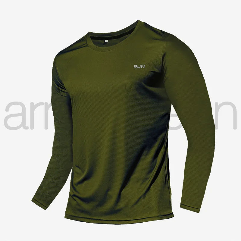 Camiseta transpirable de secado rápido, camisetas deportivas, ropa de entrenamiento, camiseta de manga larga para hombre, accesorios de gimnasio para correr de otoño, fitness para hombre.