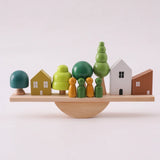 Montessori Sensory Toys Stacking Toys for Baby Forest Houses Replica Wooden Forest Blocks Early Childhood Education Game Gift