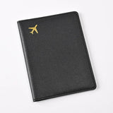 Women Men Card Passport Cover Case Flight Ticket Clip Passport Wallet PU Leather Solid Color Id Holder Passport Holder Purses