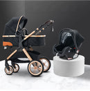 Newest Baby Stroller 3 in 1 Lightweight High Landscape Baby Carriage Aluminum Frame Travel System with Car Seat Pram for Newborn