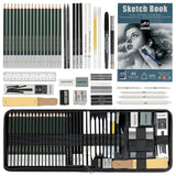20/54/58/70/144 Drawing And Sketching Kit | Portable Travel Case | Graphite, Charcoal, White Color | Featuring Blending Stump