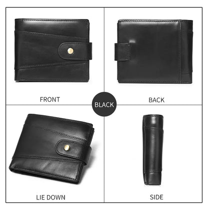 Classic Men's Genuine Leather Wallet Credit Card Holder RFID Coin Purse