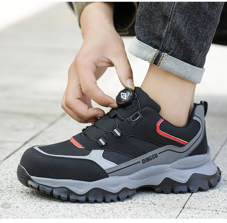 Anti-Piercing Steel Toe Safety Shoes, Certified Work Boots, Oilproof Slip Resistant for Construction & Industrial Shoes for Men