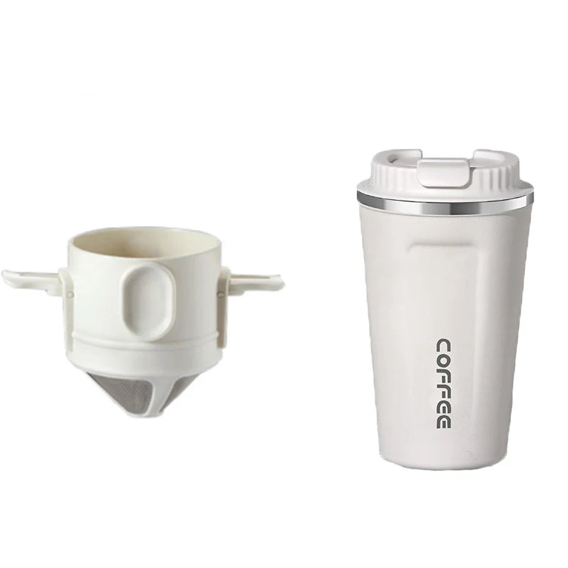Filtro de café portátil de acero inoxidable 304, soporte para café y té, taza reutilizable, juego de taza de té con gotero, cafetera, utensilios de café