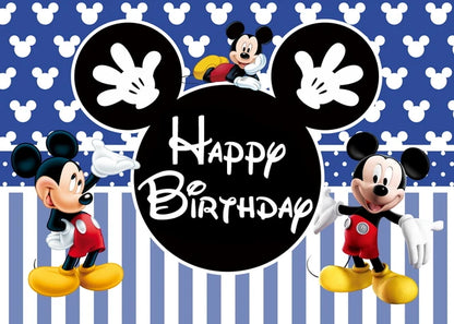 Disney Cartoon Theme Photography Background, Mickey, Minnie Mouse, Baby Shower, Feliz Aniversário, Revelador de Gênero, Banner for Children, 1Set
