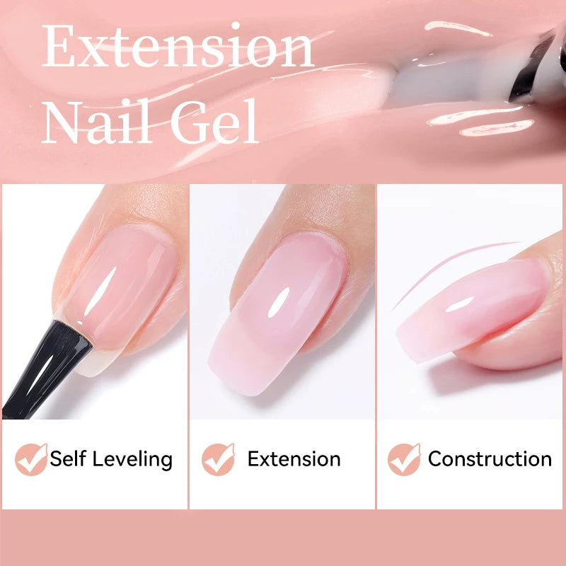 UR SUGAR 15ml Extension Nail Gel Polish Nails Finger Form Clear Nude Pink Nail Art Camouflage Hard Gel Acrylic Nail Manicur
