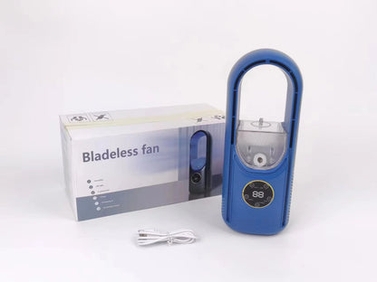 Portable USB Air Cooler Leafless Electric Fan 6 Speed Silent Timer Air Conditioner Cooling Fan Humidifier Conditioning Fan