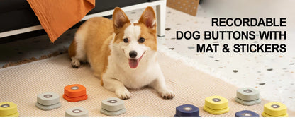 MEWOOFUN Dog Button Record Talking Pet Communication Vocal Training Interactive Toy Bell Ringer With Pad and Sticker Easy To Use