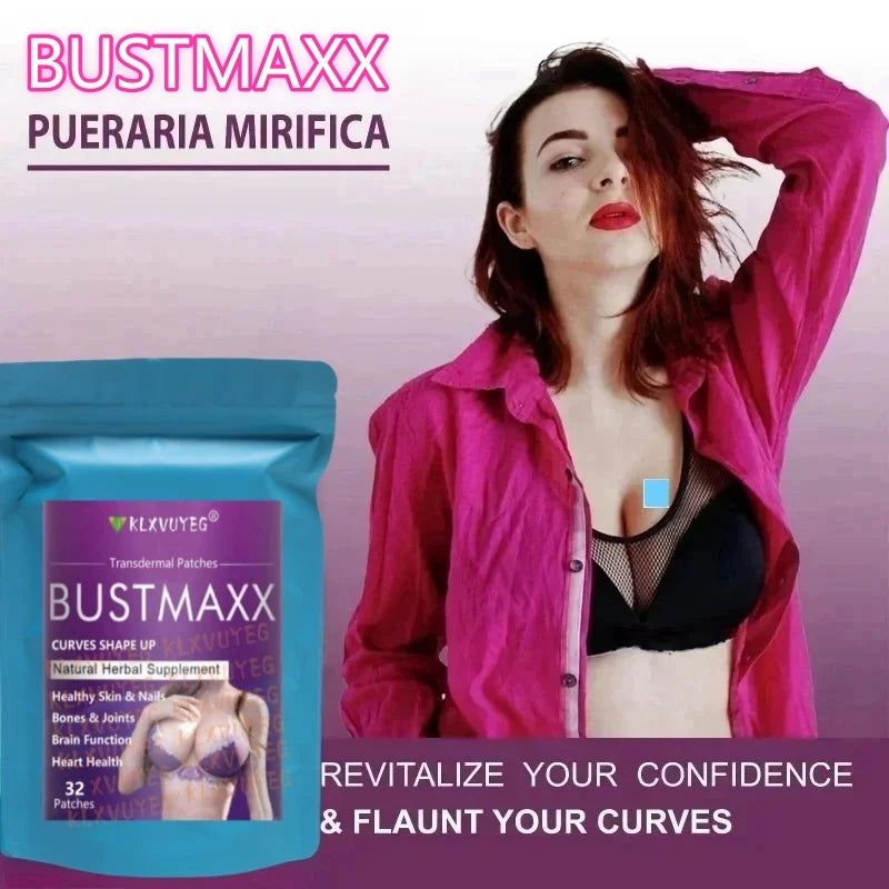 BUSTMAXX Clinical Strength Breast Augmentation Supplement, Transdermal Patches Produced in the USA, 32 pcs/bag