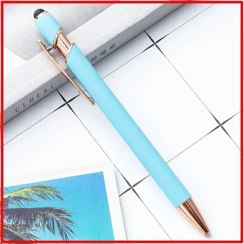 20-200 Pens Wholesale Metal Ballpoint Pen Touch Screen Pen Office School Advertising Pen Custom Logo Text Laser Engraving