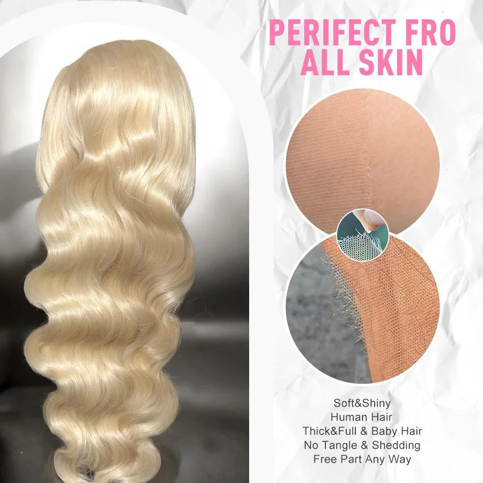 30 40 Inches Body Wave 613 Honey Blonde Lace Wig HD Transparent 13x4 Lace Front Human Hair Wigs Colored 13x6 Lace Frontal Wigs