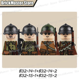 WW2 French Soldier Figure Building Blocks Military War Weapon Medical Officer Army Infantry Warrior Cavalry Gun Bricks Toy Gifts