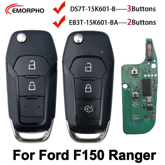 EMORPHO EB3T-15K601-BA Remote Car Key Flip Fob ID49 433Mhz For Ford F150 Ranger KA+ Mondeo V GalaxyS-Max DS7T-15K601-B