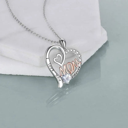 Collar con colgante de flor de amor para el Día de la Madre, cumpleaños, mamá, letra, chapado en oro, joyería de aleación plateada.
