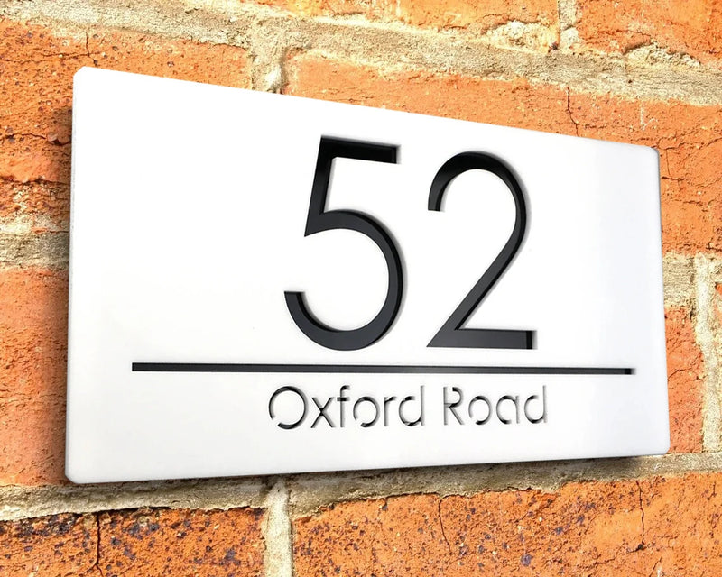 Custom Laser Cut 28/40/45cm Acrylic Modern 3D Floating House Number Sign Outdoor Street Name Waterproof Plate Matte Black White