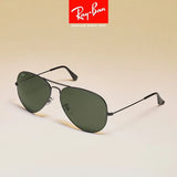 Rayban Original 3026 Aviator Glass Lenses 62mm Sunglasses Unisex Oval Classic Thin Metal Frame in box