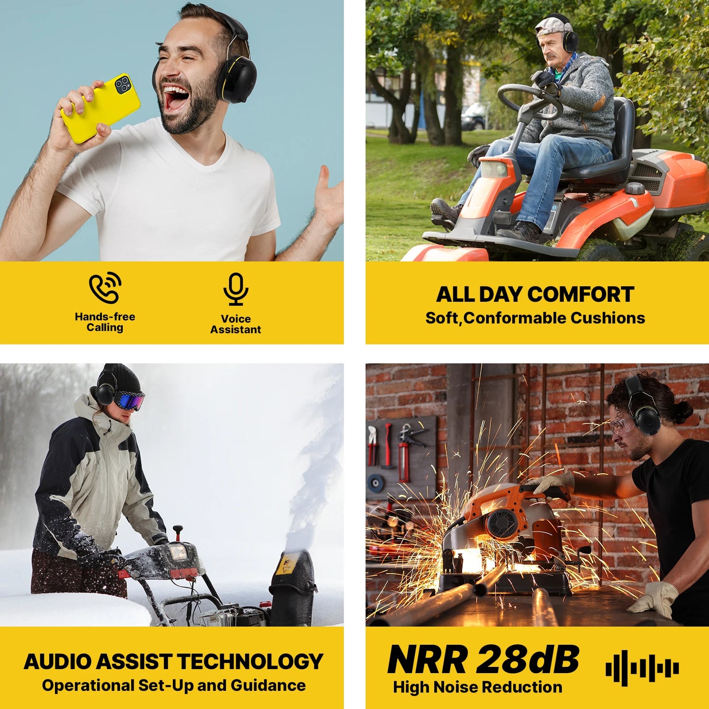 Auriculares electrónicos 5,0 orejeras Bluetooth protección auditiva auriculares para música seguridad reducción de ruido carga