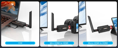 200M Wireless Hdmi Video Transmitter and Receiver 5G Mini Extender TV Stick for Conference, Office, Projector and Home Camera