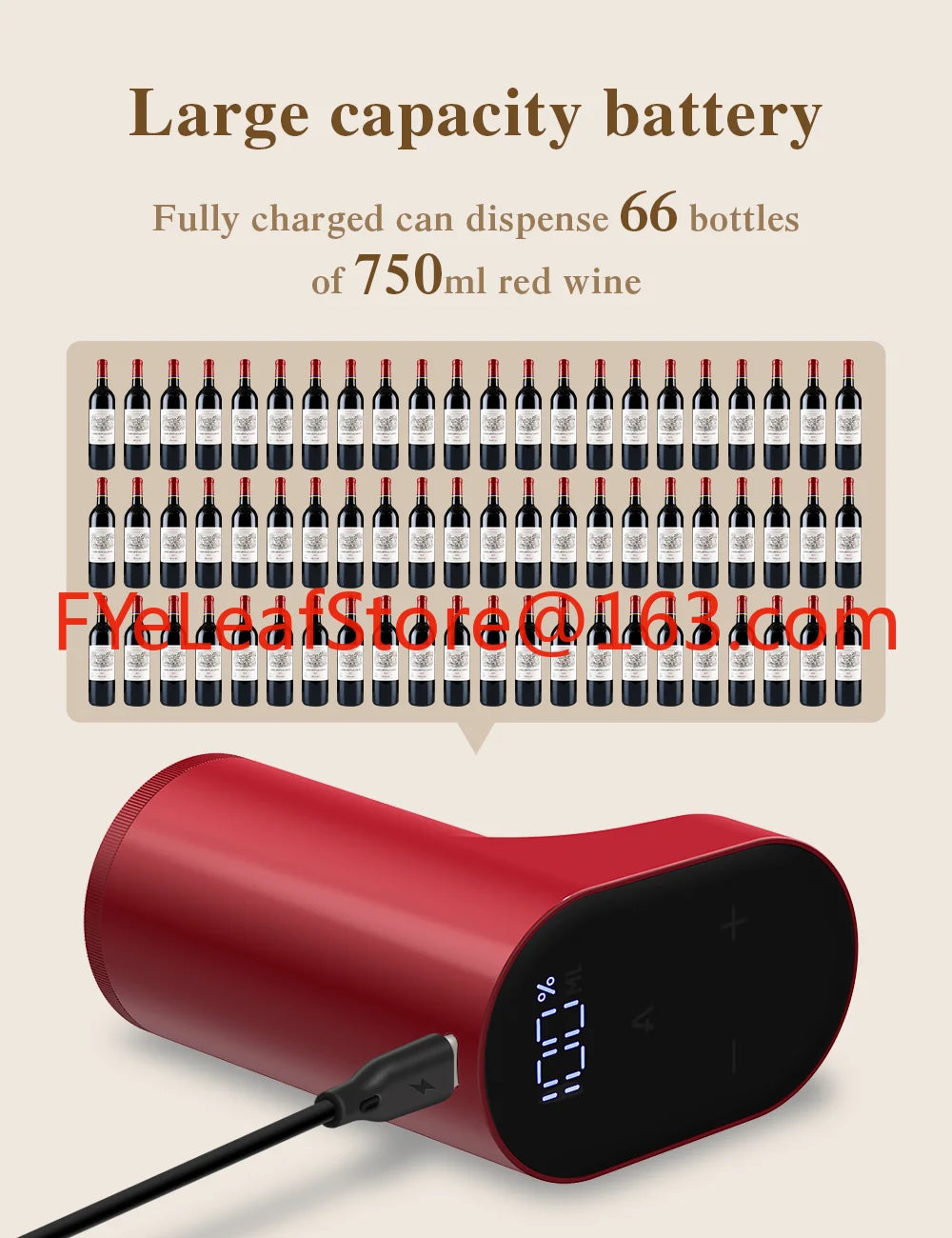 Extractor de vino eléctrico con sensor inteligente