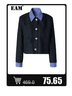 EAM - Minifalda negra con cinturón y pedrería irregular, cintura alta, para mujer, tendencia de moda, primavera otoño 2025, JY75801