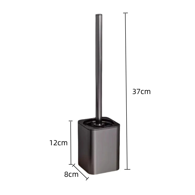 Escobillero de lujo con carcasa metálica, soporte para escobillero de pared, sin ángulo muerto, herramientas de limpieza para el hogar, accesorios de baño