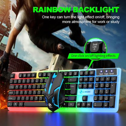 LIMEIDE GTX350 Series Wired 104 Keys Membrane Keyboard Many Kinds of Colorful Lighting Gaming and Office For Windows and IOS
