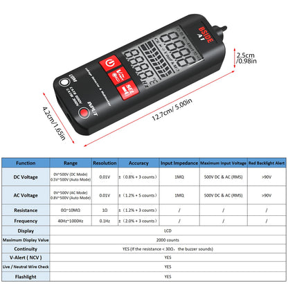 BSIDE S20/A10/A1 Intelligent EMF Multimeter 9999 Counts Rechargeable Meter Radiation Monitor AC/DC Voltmeter Ohmmeter Test