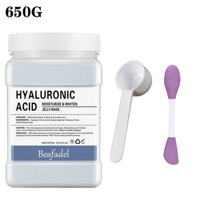 Mascarilla de hidrogelatina suave de 650 g en polvo, mascarilla de hidrogelatina casera, exfoliante con ácido hialurónico, mascarilla facial de rosas para el cuidado de la piel.