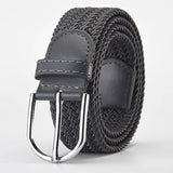Elastic Nylon Unisex Casual Knitted Pin Buckle Jeans Belt Woven Canvas Elastic Expandable Stretch Waistband for Women Men Girdle