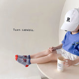 5 Pairs Spiderman Cotton Children's Socks Kids Boys Short Socks Cartoon Baby Spring Summer Socks 1-12 Y