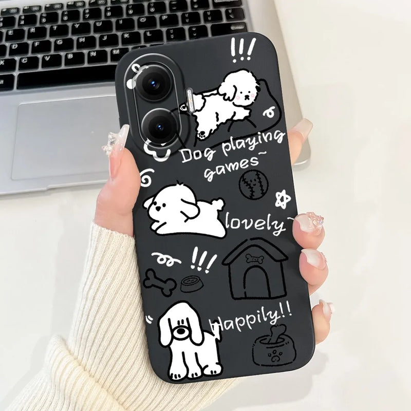 For Xiaomi Poco F7 Phone Cover For Redmi Turbo 4 Pro 5G Case Silicone Cute Cartoon Fashion Luxury Love Shockproof Bumper Funda