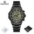 NAVIFORCE Original Watch for man 2025 New Stainless Steel Waterproof Chronograph Classic Quartz Wristwatch Brand Men Watch Gifts