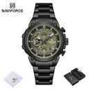 NAVIFORCE Original Watch for man 2025 New Stainless Steel Waterproof Chronograph Classic Quartz Wristwatch Brand Men Watch Gifts