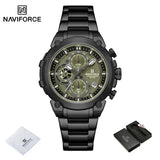 NAVIFORCE Original Watch for Men 2025 New Stainless Steel Waterproof Chronograph Classic Quartz Wristwatch Brand Men Watch Gifts