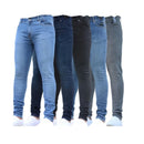 Casual Men Jeans Pencil Pants Streetwear Skinny Denim Full Length Slim Trousers Slight Strech Europe America Zipper Fly Jeans