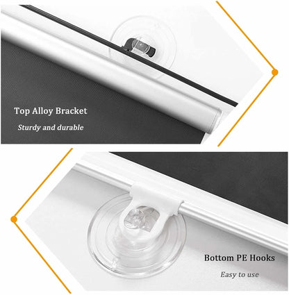 Cordless Retractable Roller Shades Black Home Office Windows Sunshade Thermal blinds without drilling blackout curtain
