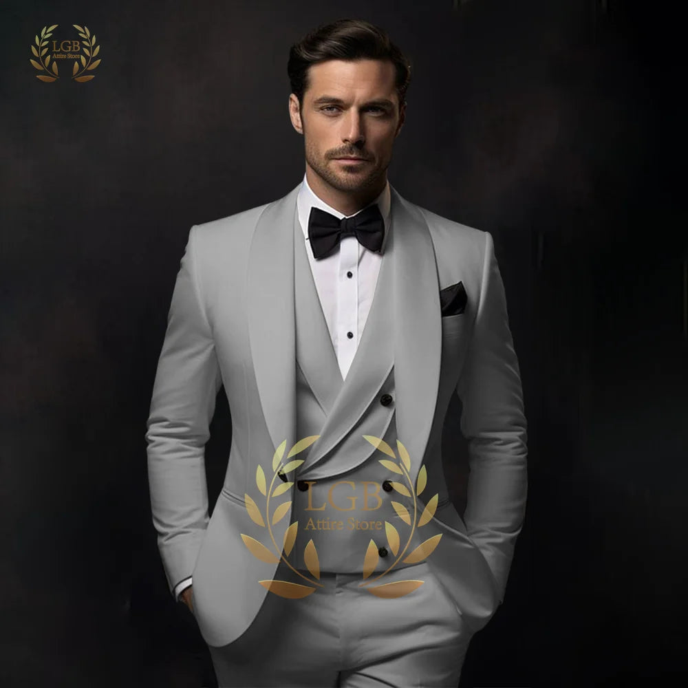 Traje blanco roto para hombre, para boda, cena, fiesta o cóctel, de 3 piezas (chaqueta, chaleco y pantalón), talla personalizada, color y vestido.