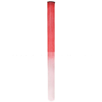 New Stripe Printed Clip in Hair Extensions Synthetic Straight Hair Highlights Colorful 18 Inches Wig Hairpieces Girls
