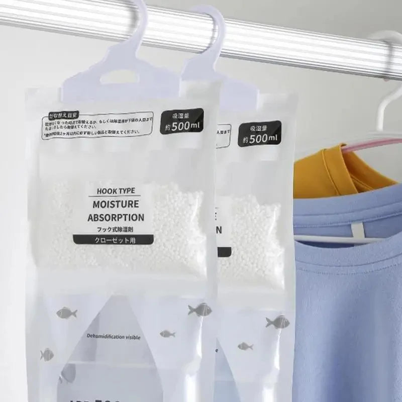 10 pçs absorvedor de umidade pendurado roupas de secagem desumidificador guarda-roupa saco seco dessecante saco de absorção de umidade