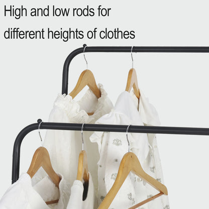 Rolling Clothes Rail Rack Garment Cloth Hanging Rack with 2 Tier Storage Shelves