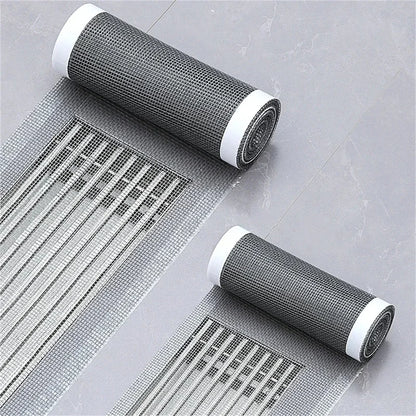 Recogedor de pelos autoadhesivo para desagüe de ducha, cortable, malla desechable, para fregadero de cocina y baño
