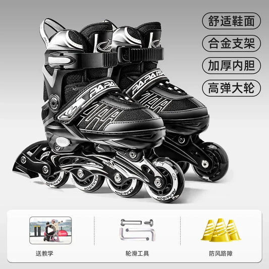 Adjustable Inline Roller Skate Shoes Professional Flashing Sliding Sneaker Outdoor Racing Speed Skating 4 Wheels Shoes Gifts