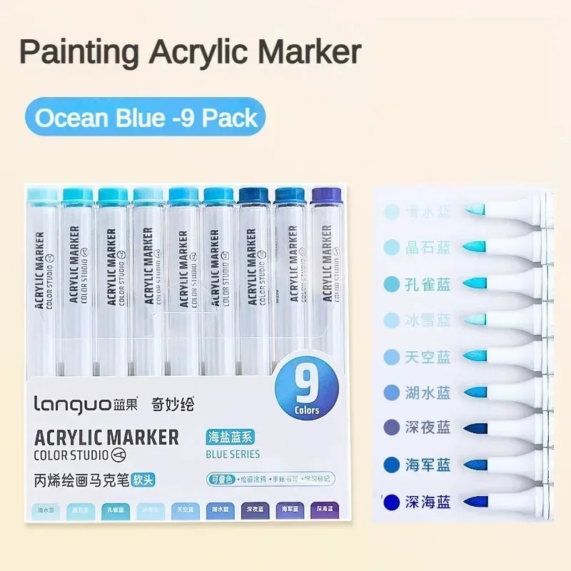 9/144 Colors Acrylic Paint Art Marker Pen DIY Painting Drawing for Card Ceramic Stone Mug Glass Fabric Clothes Art Supplies