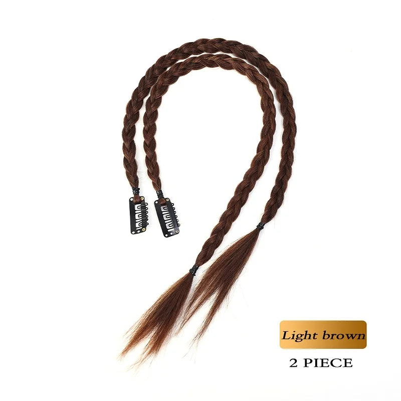 Synthetic 2pcs Braid Wig With Strong BB Clip Lightweight Box Braid Ponytail Hair Piece for Women