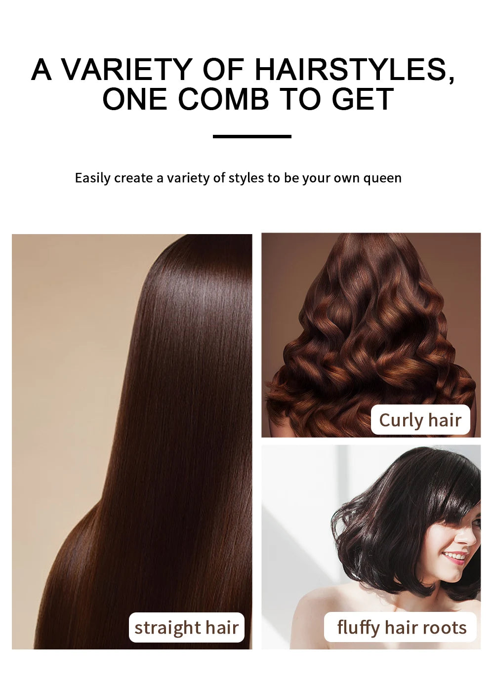 LISAPRO Elegant Black Gold Hair Blow Dryer Brush and Volumizer& One-Step Hot Air Brush 2.0 for Drying&Straightening,&Volumizing