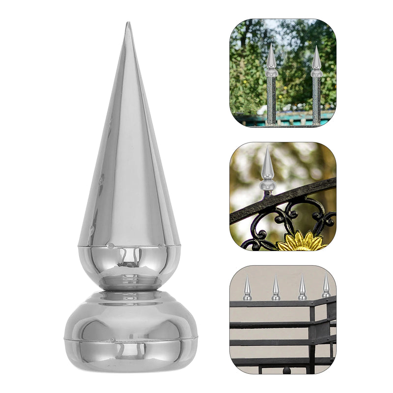 4pcs 19mm Stainless Steel Conical Toppers for Square Tubes Outdoor Garden Railings Finial Tops Garden Fence Iron Wrought Iron