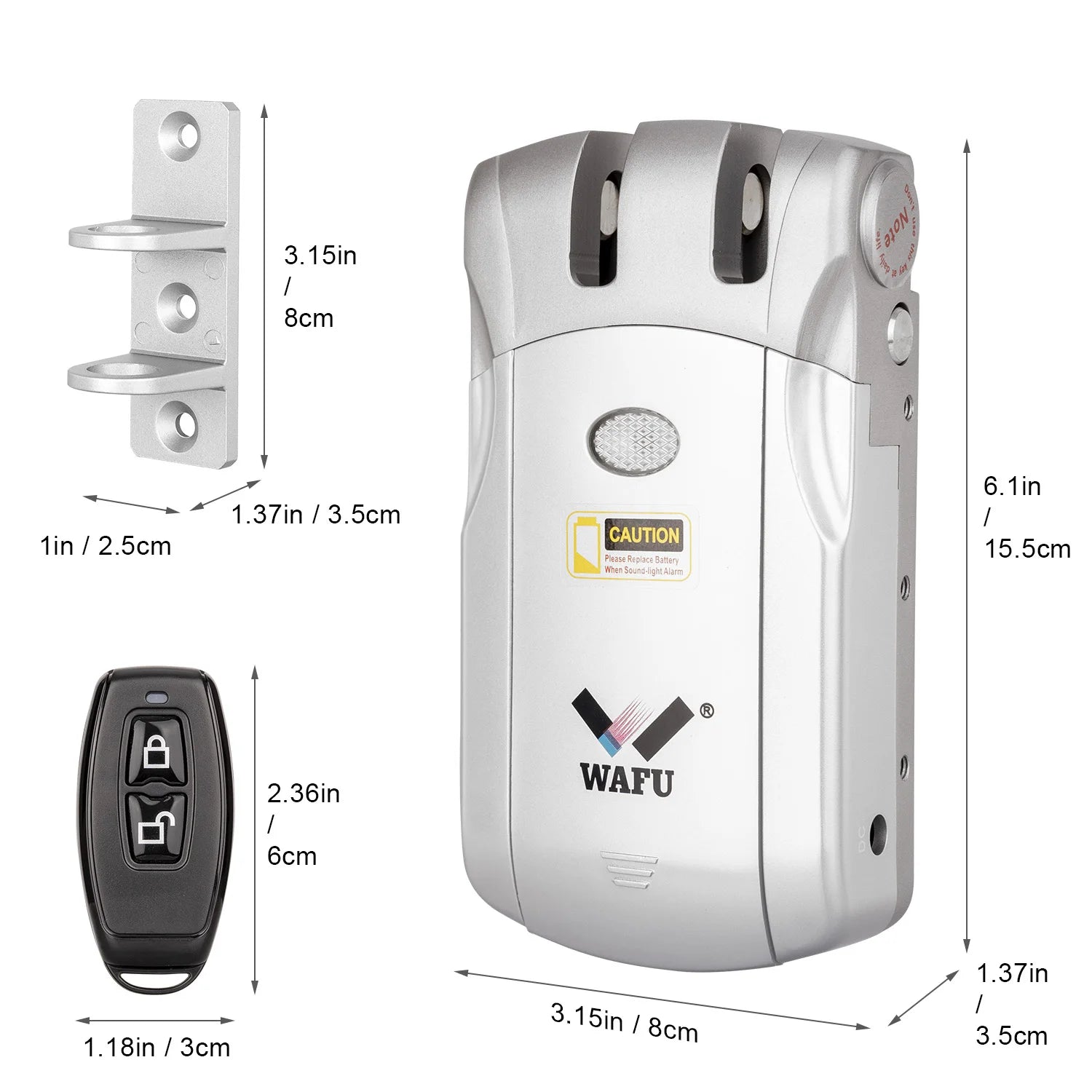 Wafu Door Lock 019 Remote Control Deadbolt Lock Electronic Keyless Tuya Bluetooth/Wifi Smart Lock 433Mhz Invisible Lock