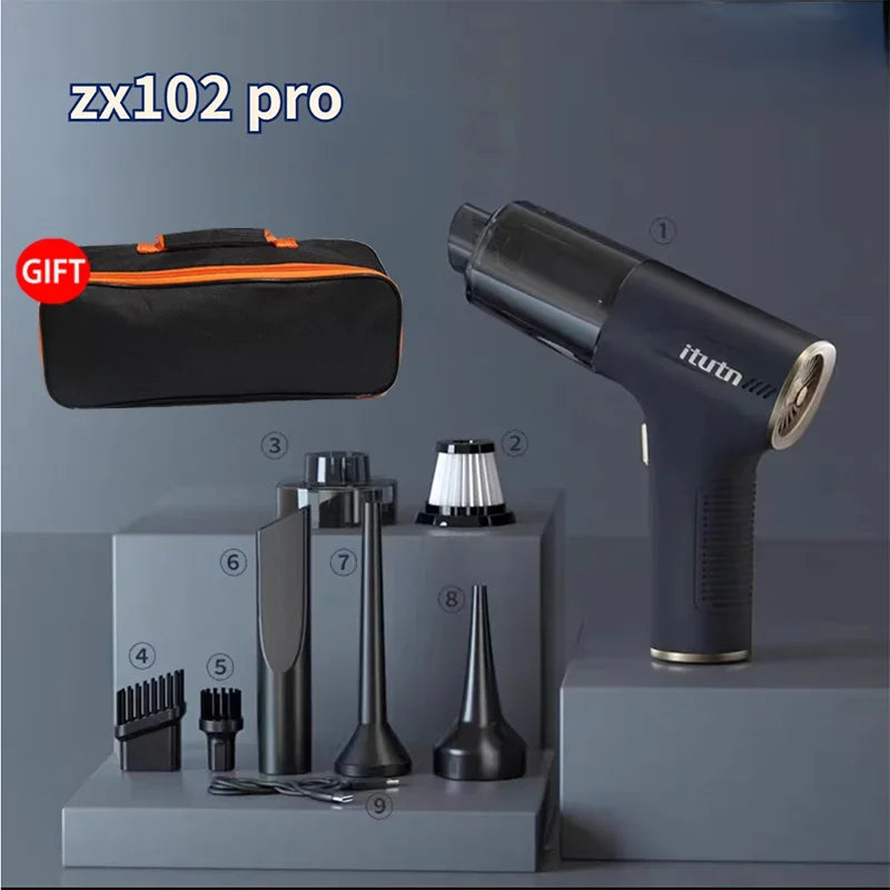 ITUTN Car Vacuum Cleaner 4 in 1 Mini Powerful Cleaning Machine Strong Suction Handheld for Car Wireless Portable Home Appliance
