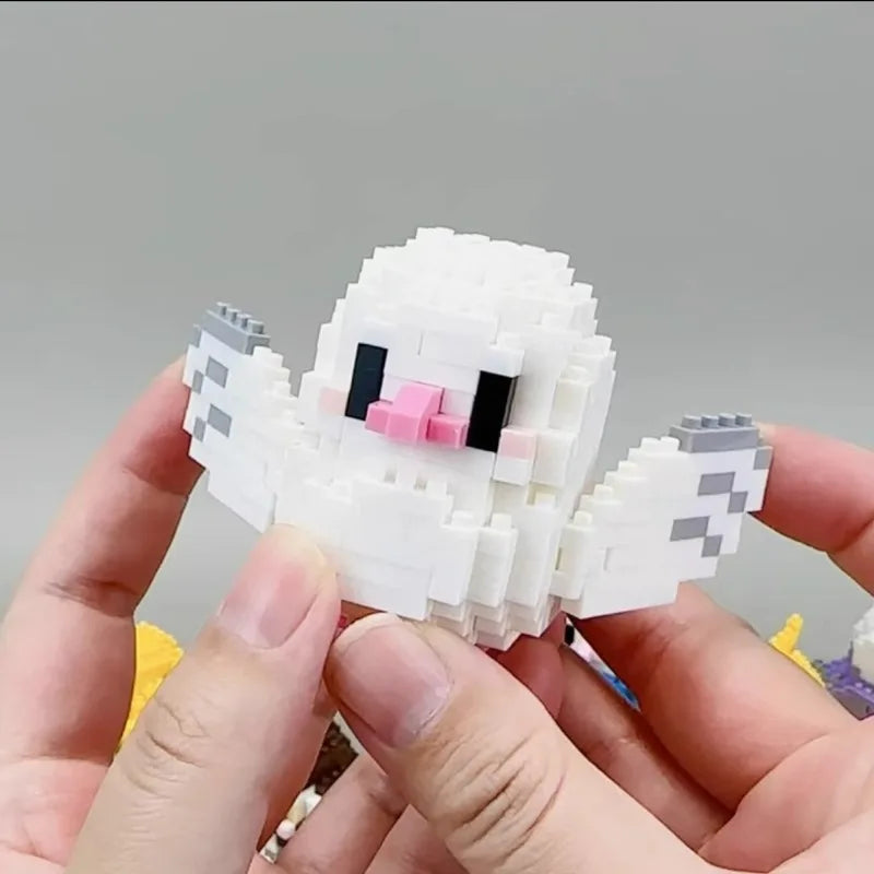 Parrot Micro Building Blocks Bird Cockatiel Budgerigar DIY Assembled Pigeon Macaw 3D Model Mini Brick Figures Toys For Kids
